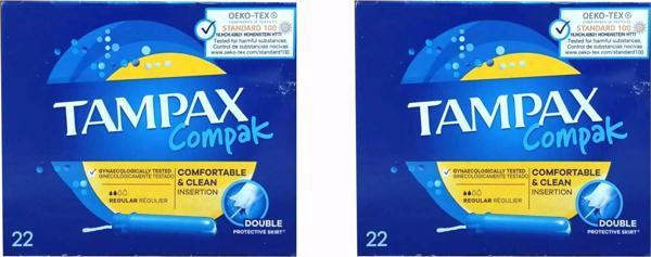 Tampax Compak Normal Tampon 22'Li-2 Paket - Image 1