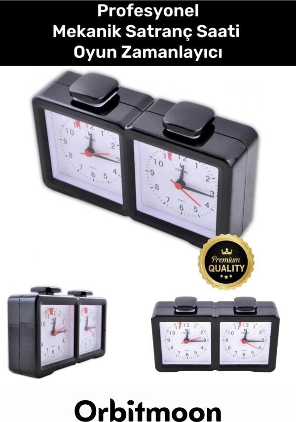 Profesyonel Taşınabilir Analog Pilli Bonus Turnuva Mekanik Satranç Saati Oyun Zamanlayıcı - Image 1