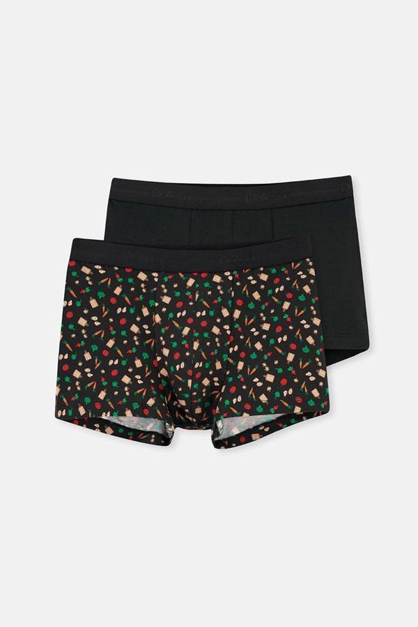 Dagi 2Li Düz Ve Desenli Micro Modal Boxer - Image 1