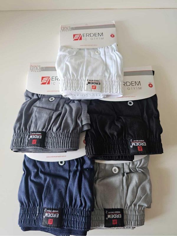 Erdem İç Giyim Erkek Karışık Renk 5 'Lı %100 Pamuk Penye Boxer-(1480) - Image 1