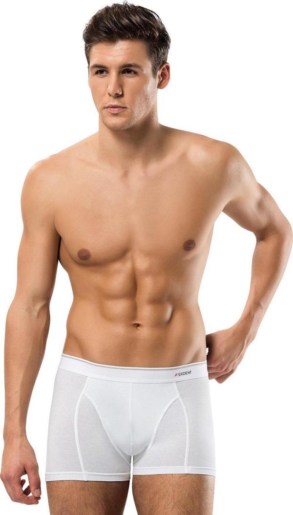 Erdem İç Giyim Beyaz Pamuk Elastan Klasik 2 Li Boxer 1445 - Image 1