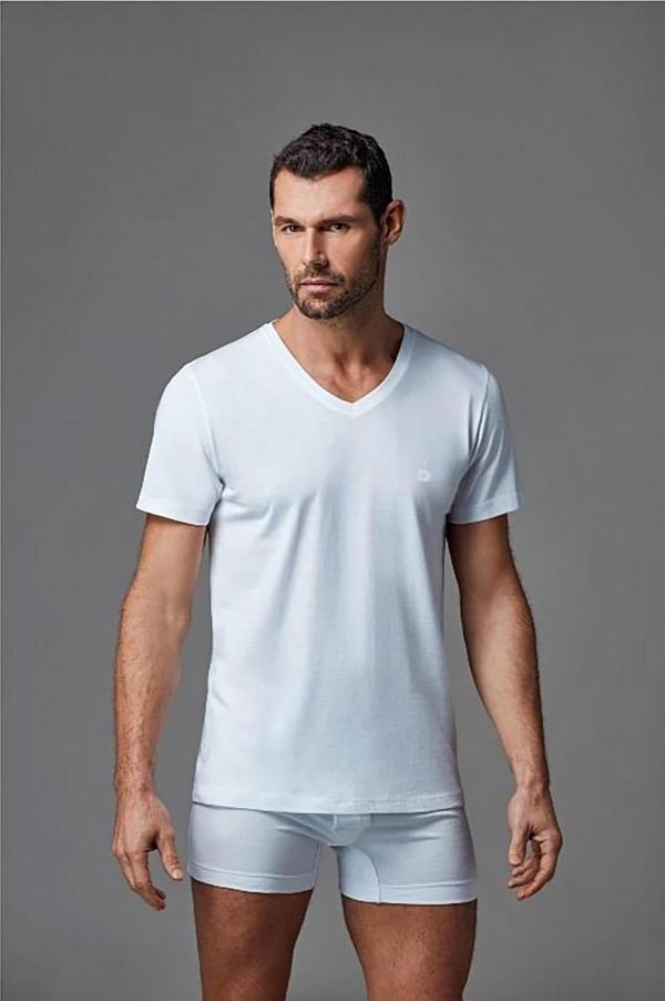 Dagi Beyaz V Yaka Erkek 2'Li Fanila - Image 1