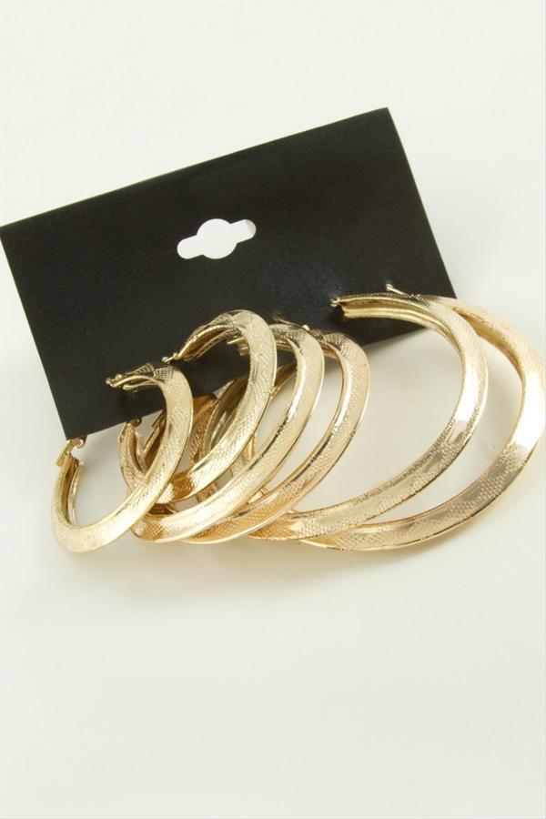 Avior Collection Üçgen Metal Halka Küpe 6 Adet - Image 1