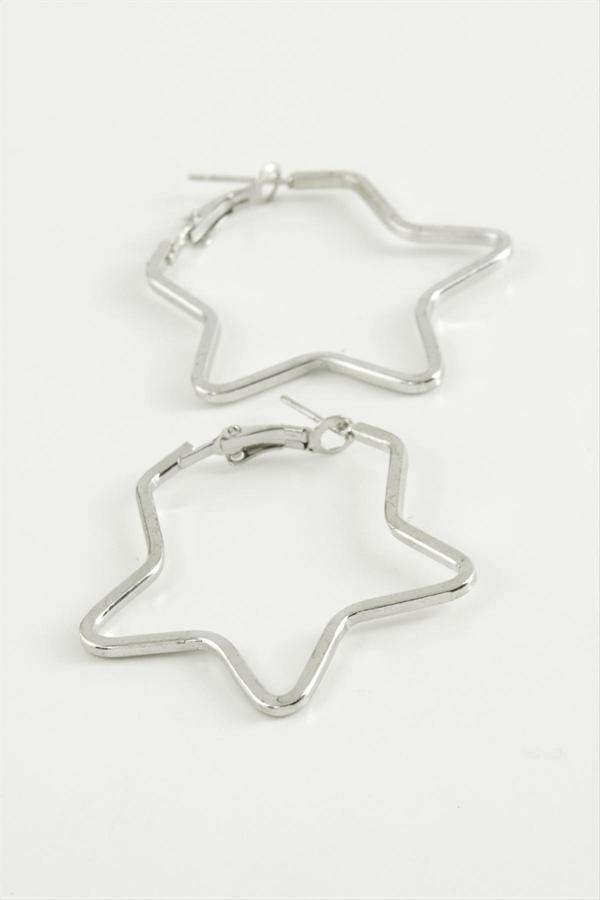 Avior Collection Yıldız Halka Küpe 4 Cm - Image 1