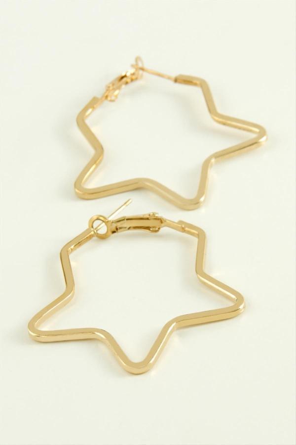 Avior Collection Yıldız Halka Küpe 4 Cm - Image 1