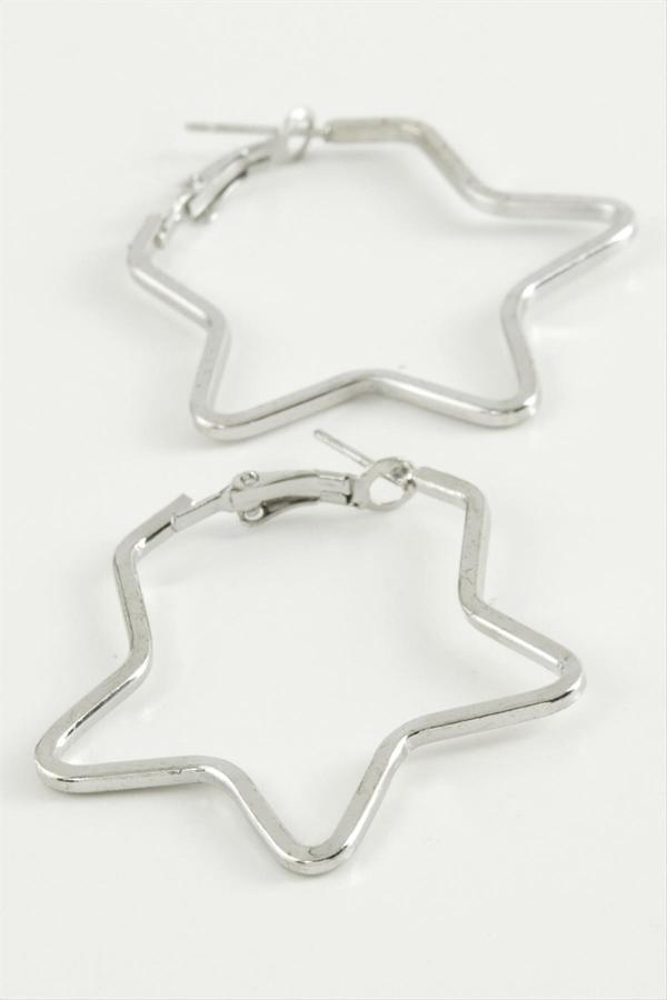 Avior Collection Yıldız Halka Küpe 4,5 Cm - Image 1