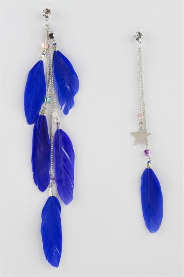 Avior Collection Yıldız Kristal Tüylü Küpe - Image 1