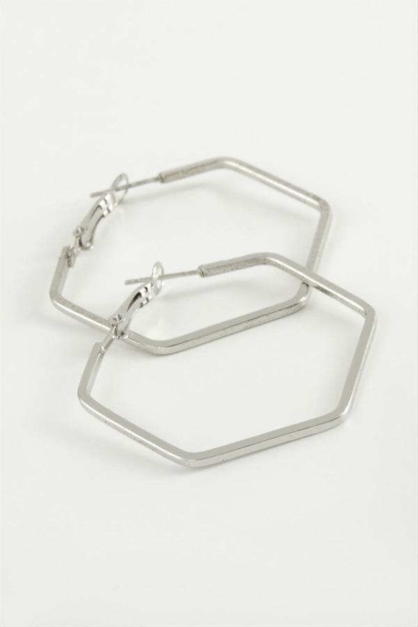 Avior Collection Beşgen Halka Küpe 4 Cm - Image 1