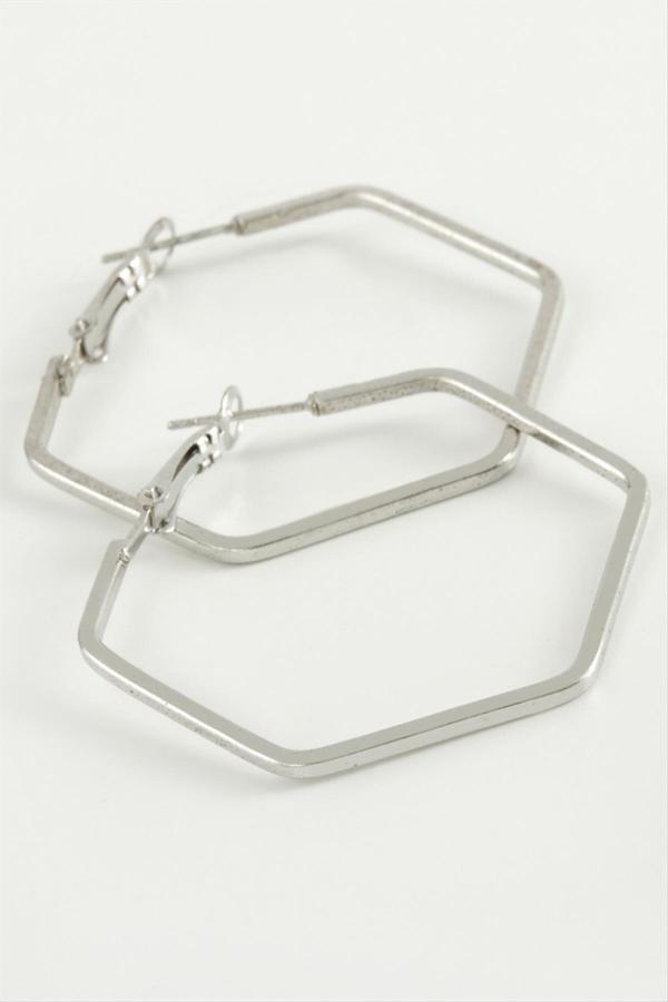 Avior Collection Beşgen Halka Küpe 5,5 Cm - Image 1