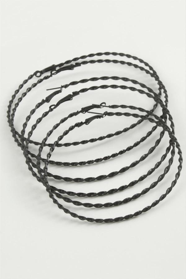 Avior Collection Burgulu Metal Halka Küpe 6 Adet - Image 1