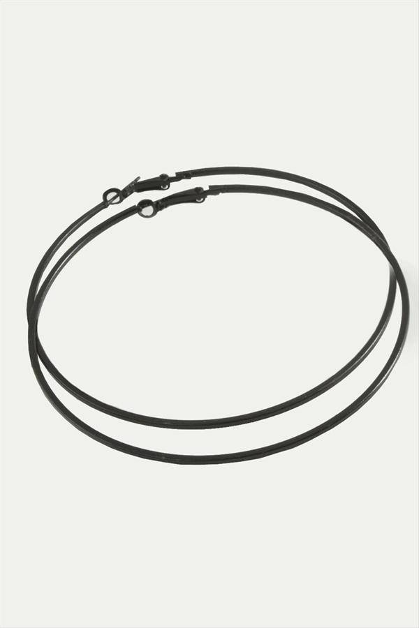 Avior Collection Ezme Çizgili Metal Halka Küpe 8-9-10 Cm - Image 1