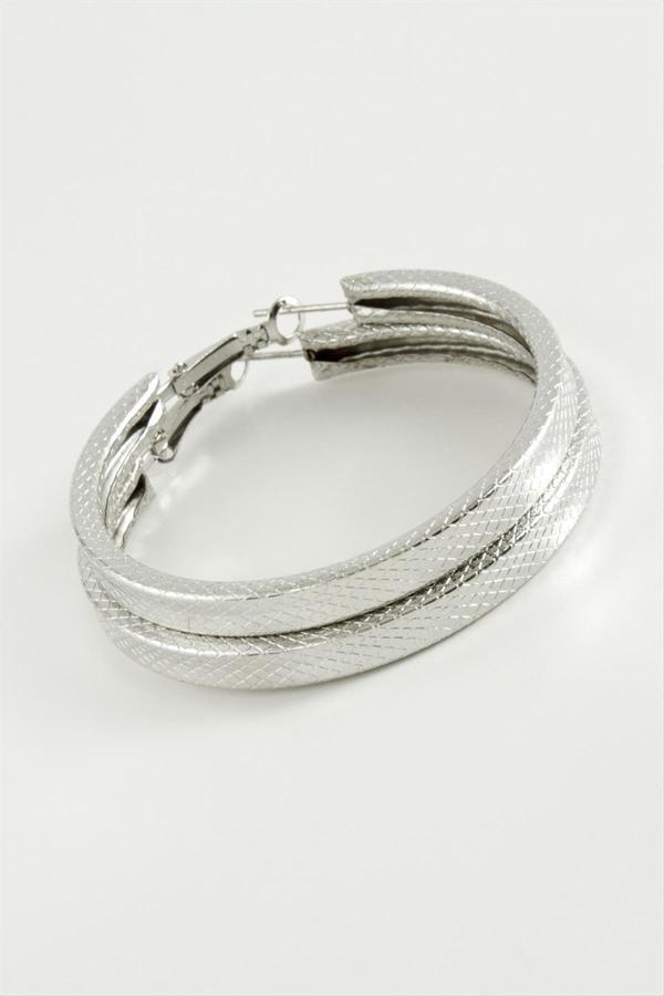 Avior Collection Ezme Kare Halka Küpe 5,5 Cm - Image 1