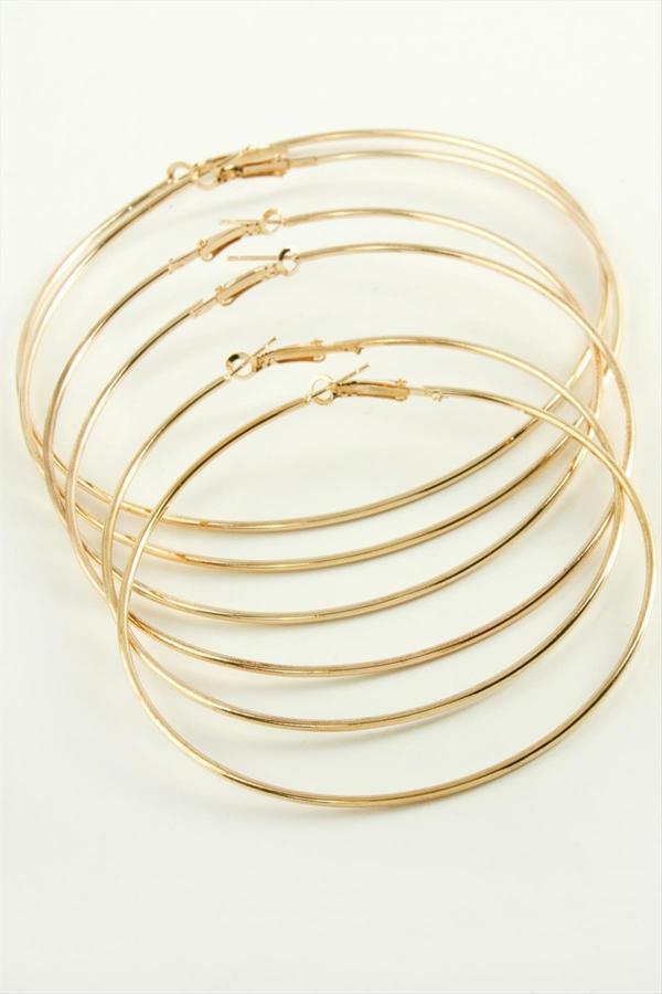 Avior Collection İnce Boru Metal Halka Küpe 6 Adet - Image 1