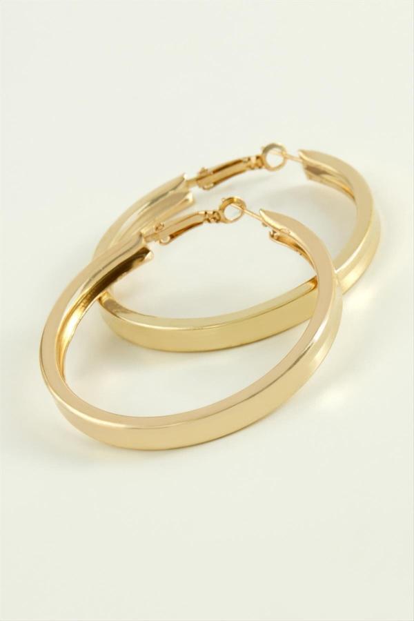 Avior Collection Kare Düz Halka Küpe 6 Cm - Image 1