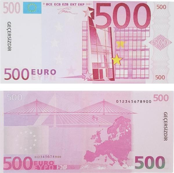 Geçersiz Şaka Düğün Parası Sahte Para 100 Adet Oyun Parası 500 Euro - Image 1