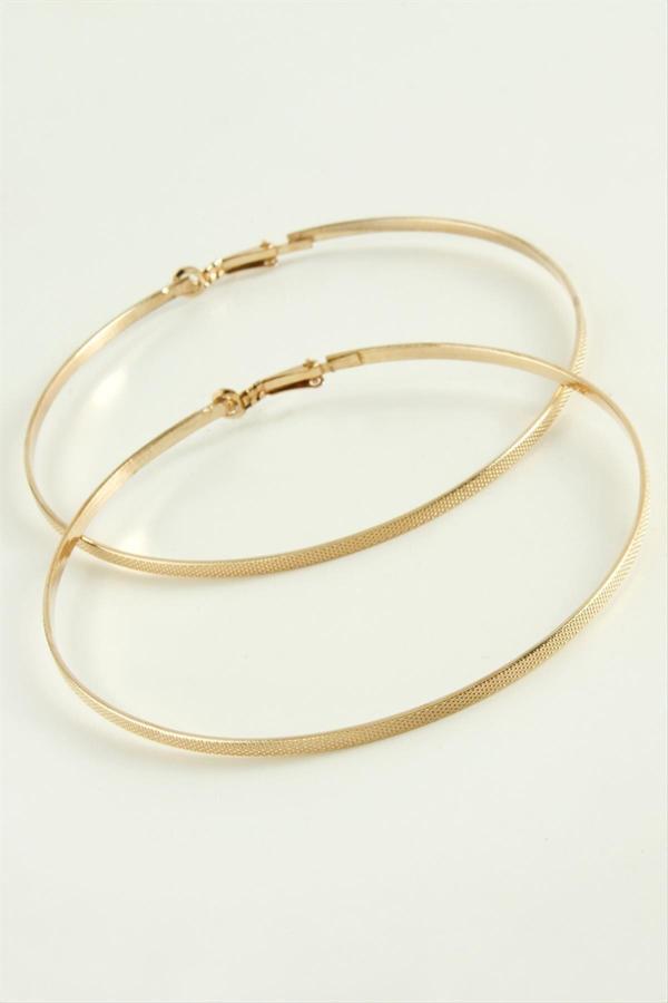 Avior Collection Noktalı Metal Halka Küpe 8 Cm - Image 1