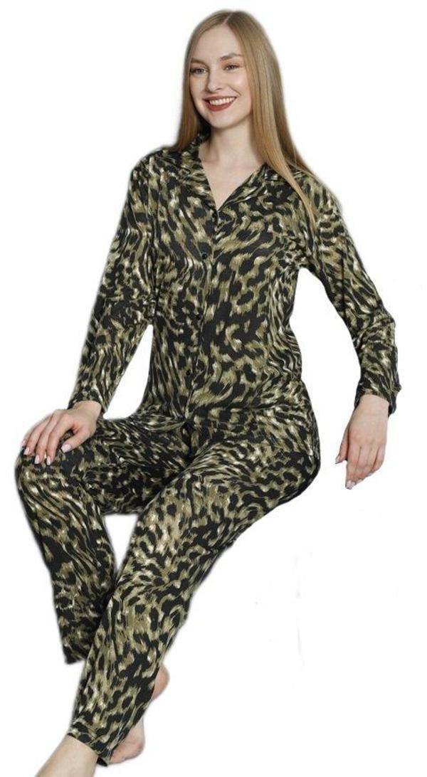 Kadın Gömlek Yaka Pijama Takımı Sereno Milano Rahat Ev Giyim Hediyelik - Image 1