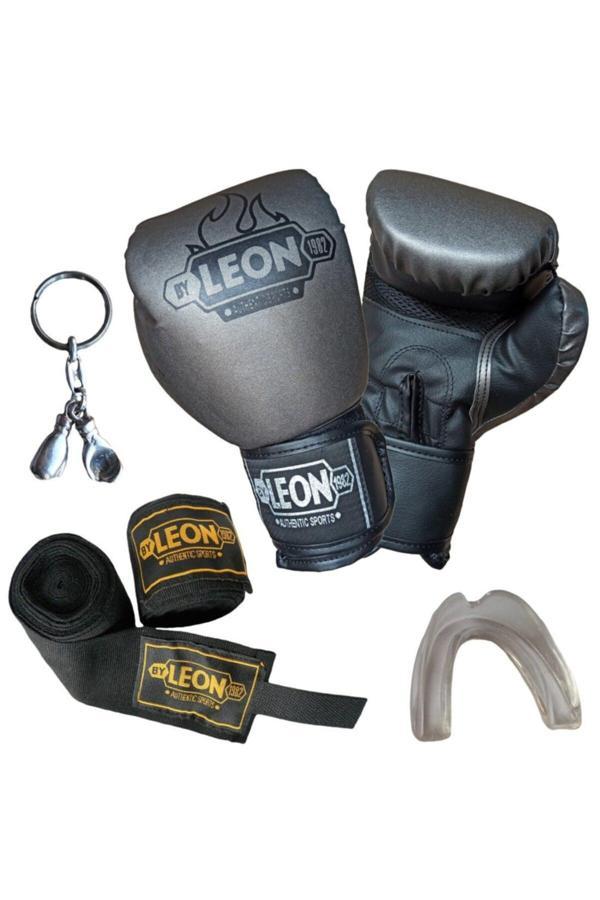 By Leon 1982 Leon Blade Training Boks Eldiveni, Bandaj Dişlik Anahtarlık Seti Gri - Image 1