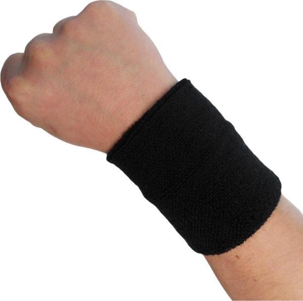 Voven Havlu El Bilekliği, Futbol, Basketbol Tenis Için Bileklik Siyah - Image 1