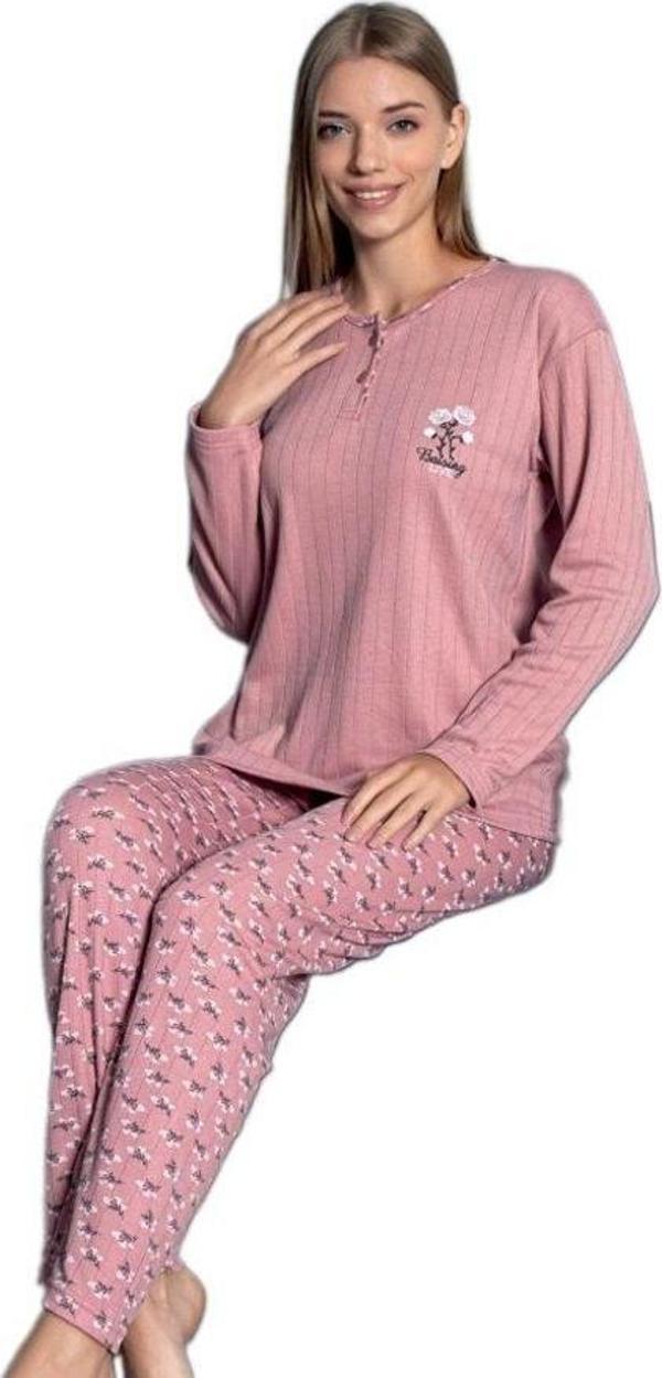 Valentina Linea Kışlık Kadın Pijama Takımı M/2XL Yumuşak ve Rahat Ev Giyim - Image 1