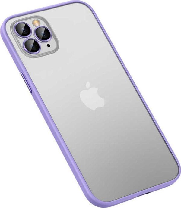 Lumena İphone 13 Pro Max Uyumlu Zore Retro Kılıf-Lila - Image 1