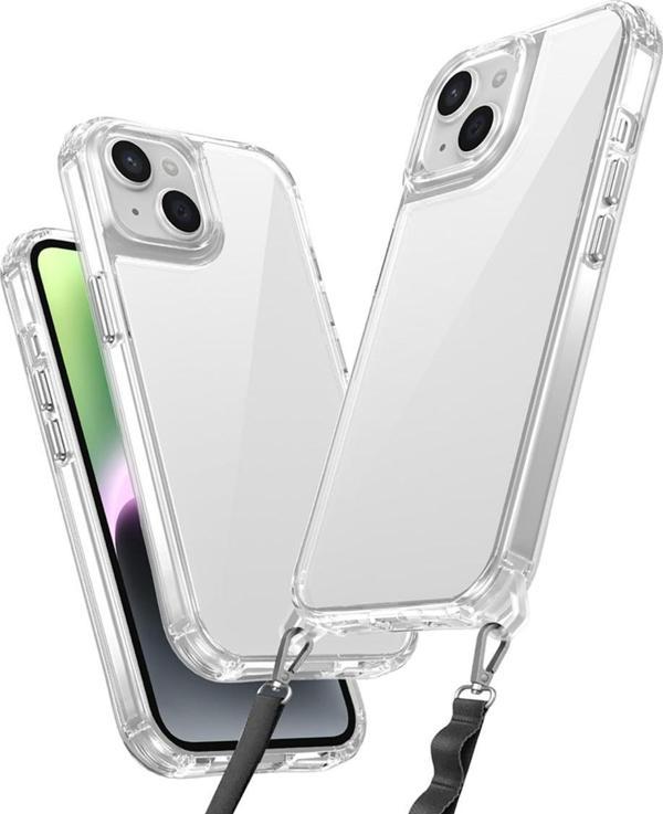 Kılıftech İphone 13 Kılıf Aihttgli Takılabilir Askı Aparatlı Zore Snap Silikon Kapak-Şeffaf - Image 1