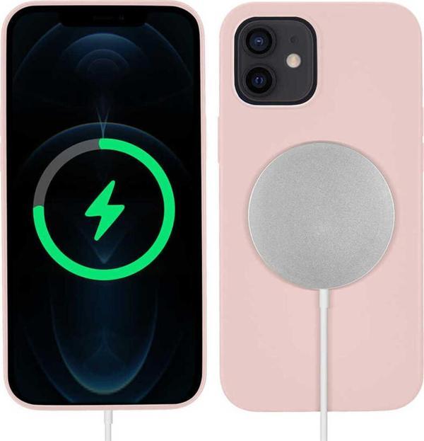 Safa İphone 12 Mini Uyumlu Zore Silksafe Wireless Kılıf-Pembe Açık - Image 1
