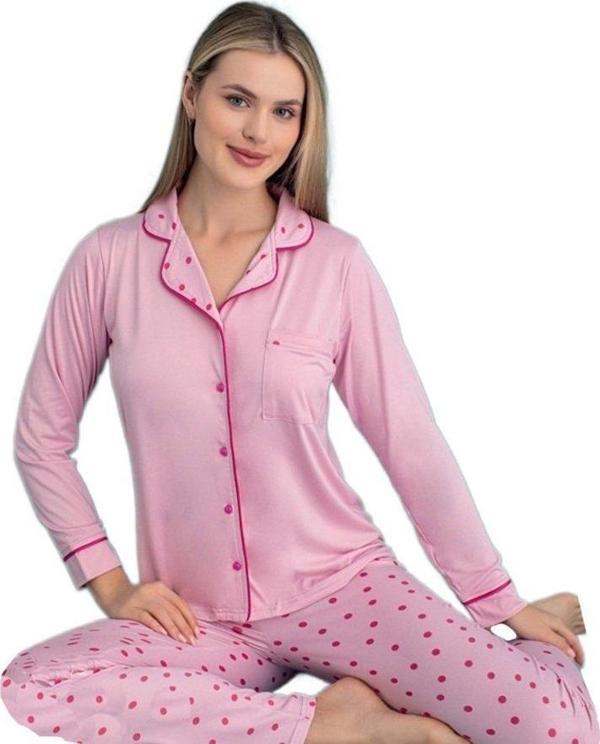 Giulietta Notte Uzun Kol Düğmeli Kadın Pijama Takımı Ev Giyim Hediyelik - Image 1