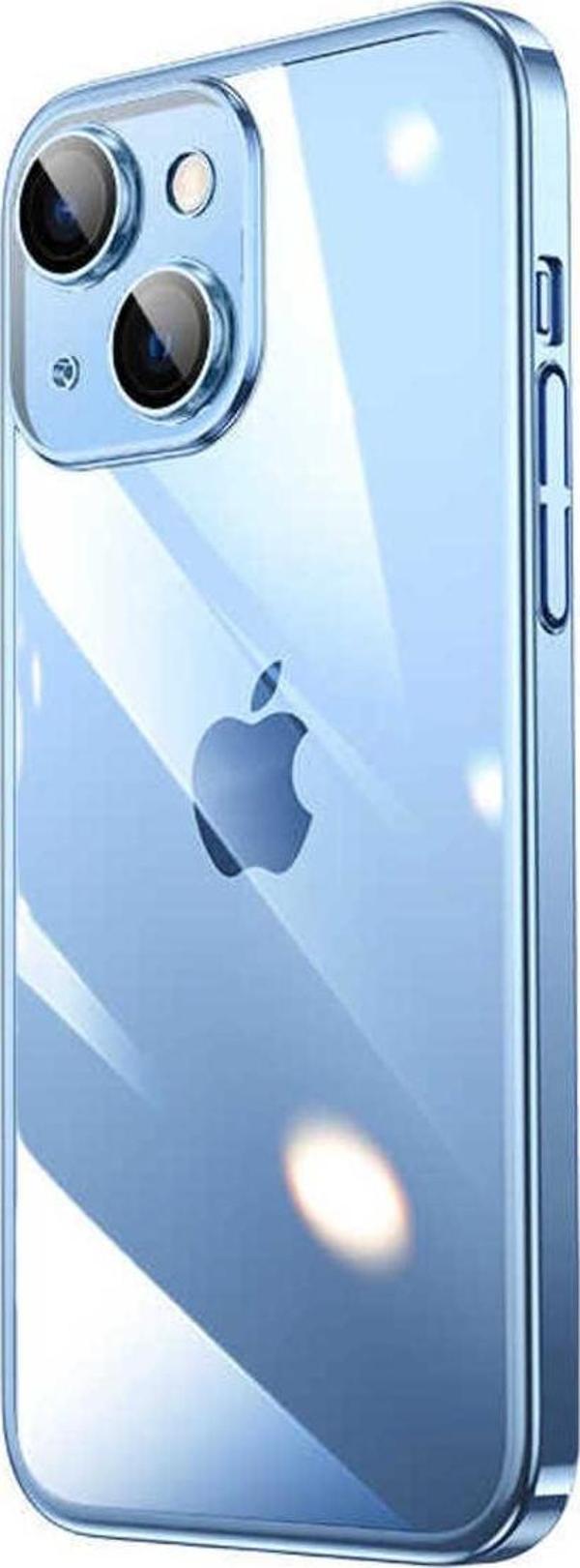 Kılıftech İphone 13 Uyumlu Sert Pc Renkli Çerçeveli Zore Riksos Kılıf-Mavi - Image 1