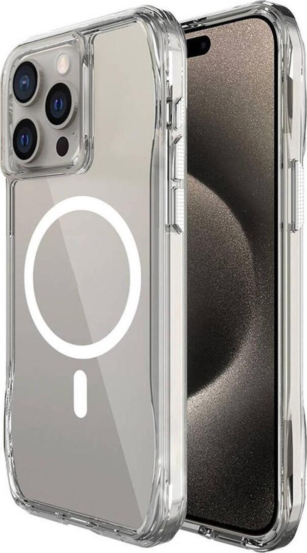 Zore İphone 15 Pro Max Uyumlu Kapak Magsafe Şarj Özellikli Aihttgli Şeffaf Rntc İncek Kapak-Şeffaf - Image 1