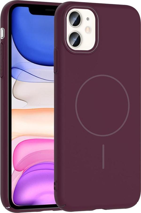 Kılıftech İphone 11 Kılıf Magsafe Şarj Özellikli Zore Ruby Silikon Kapak - Mürdüm - Image 1