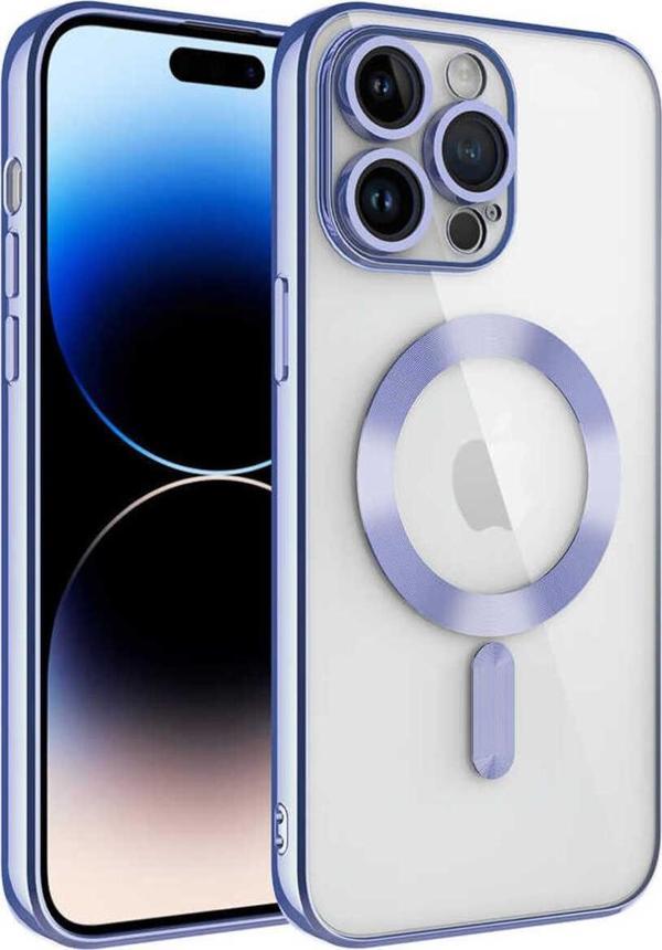 Safa İphone 14 Pro Uyumlu Kamera Korumalı Magsafe Wireless Şarj Özellikli Zore Demre Kılıf-Lila - Image 1