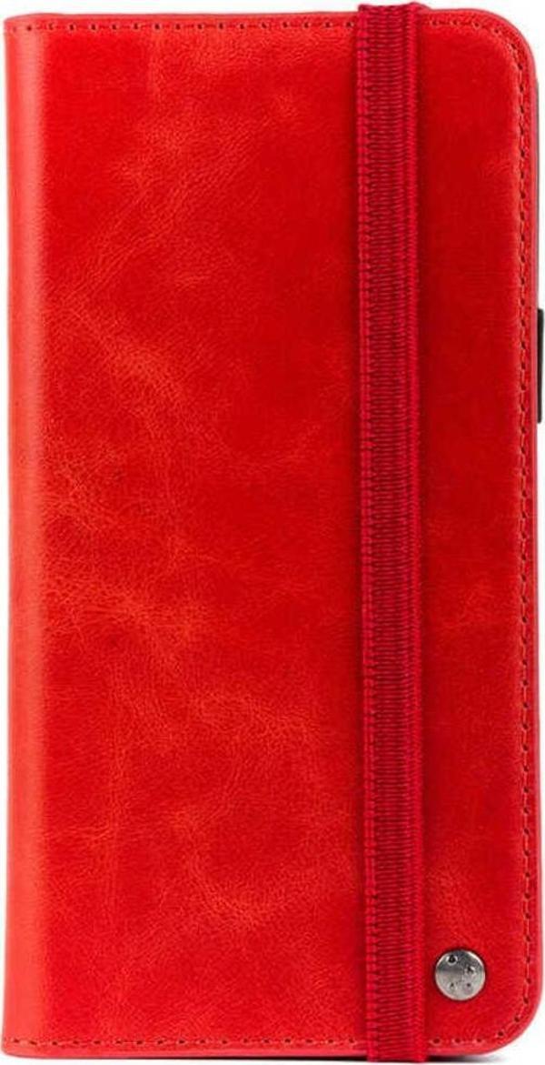 Kılıftech İphone 13 Uyumlu Zore Hakiki Deri Multi Cüzdan Kılıf-Kırmızı - Image 1