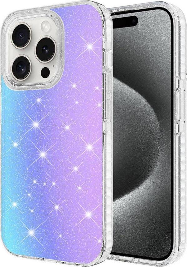 Zore İphone 15 Pro Uyumlu Parlak Renk Geçişli Velle Kılıf-Beyaz - Image 1