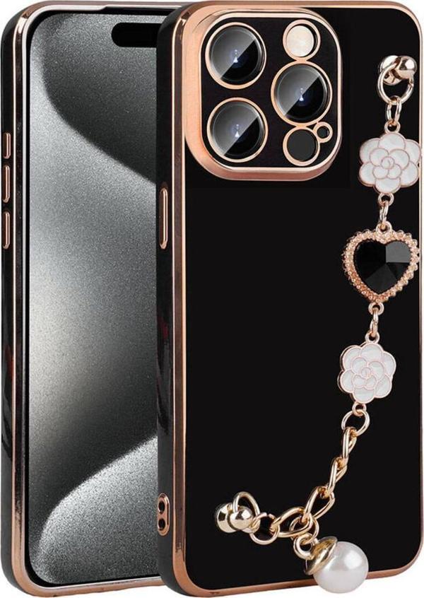 Marselit İphone 15 Pro Max Zore El Tutamaçlı Kamera Korumalı Zore Taka Silikon Kılıf-Siyah - Image 1
