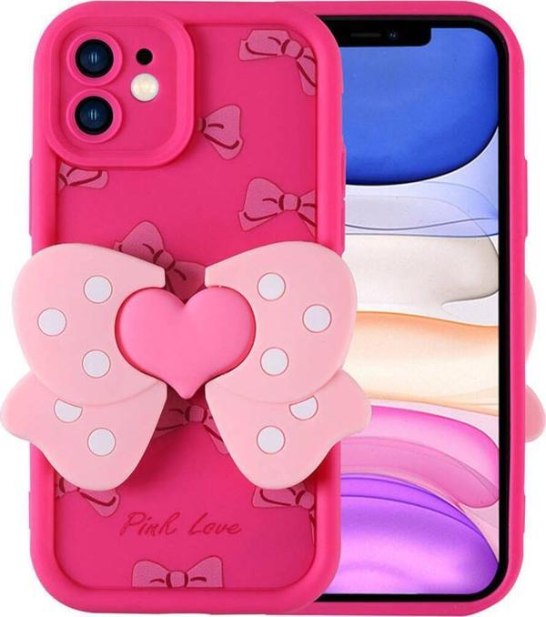 Doping Digital İphone 11 Kılıf Kamera Korumalı Figür Tasarımlı Zore Kapya Kapak-Pembe Koyu - Image 1