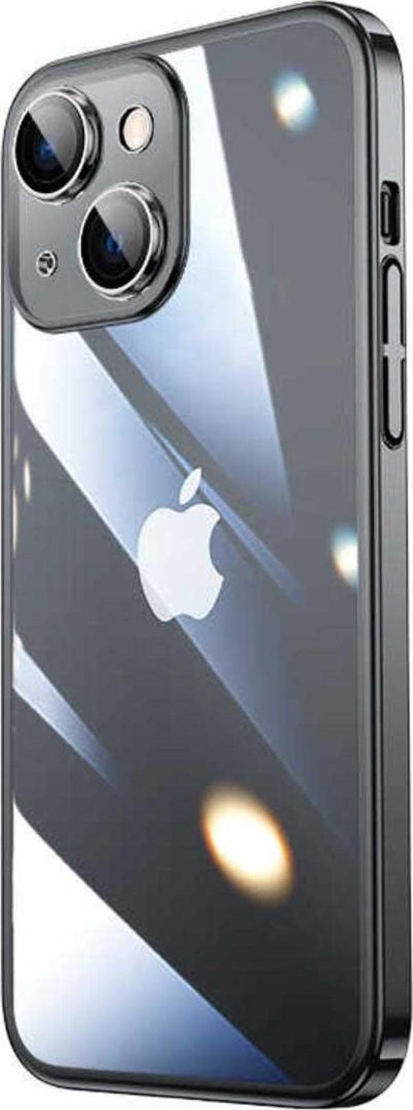 Zeyline İphone 14 Plus Uyumlu Sert Pc Renkli Çerçeveli Zore Riksos Kılıf-Siyah - Image 1