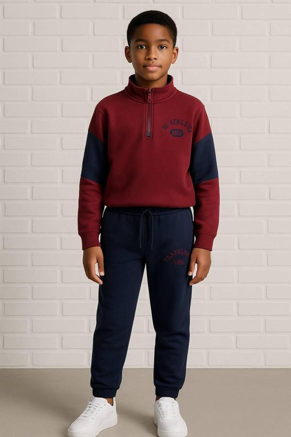 "Athletic 1969" Eşofman Takımı - Bordo & Lacivert - Image 1