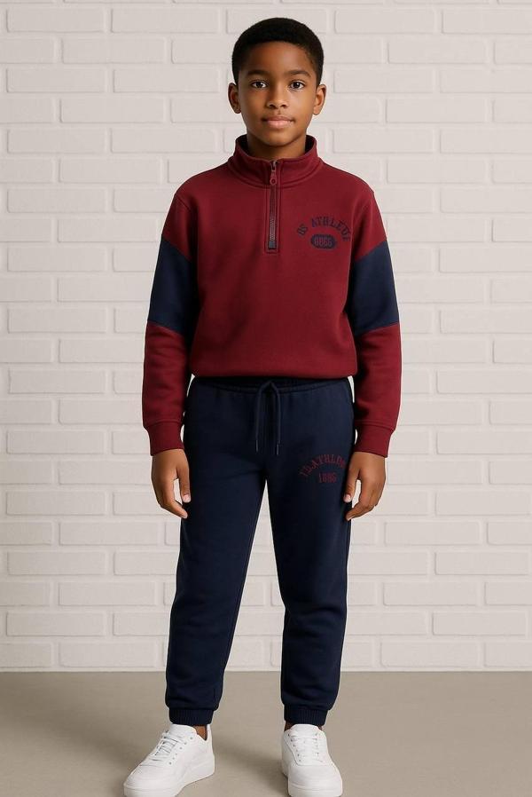 "Athletic 1969" Eşofman Takımı - Bordo & Lacivert - Image 1