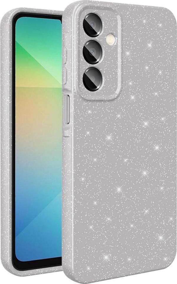 Zore Galaxy A16 Kılıf Kamera Korumalı Simli Lüks Fzd Koton Kapak - Gümüş - Image 1