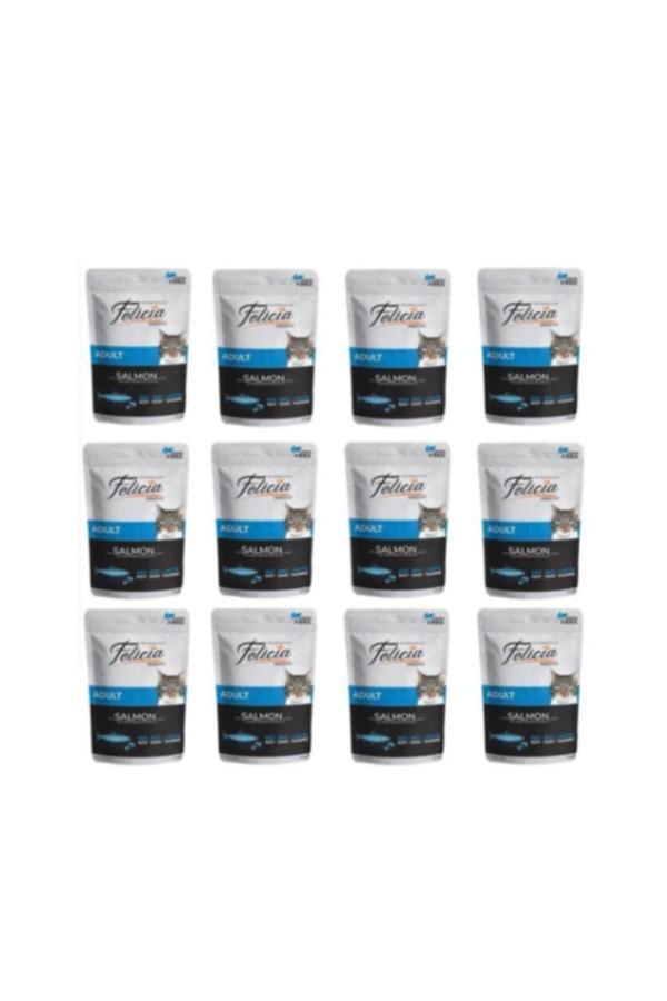 Felicia Pouch Tahılsız Somonlu Kedi Maması 85 Gr X 12 Adet - Image 1