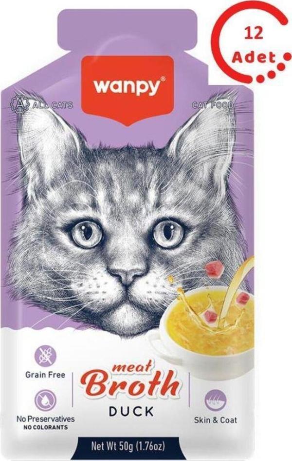 Wanpy Ördek Etli Kedi Çorbası 50 Gr X 12 Adet - Image 1
