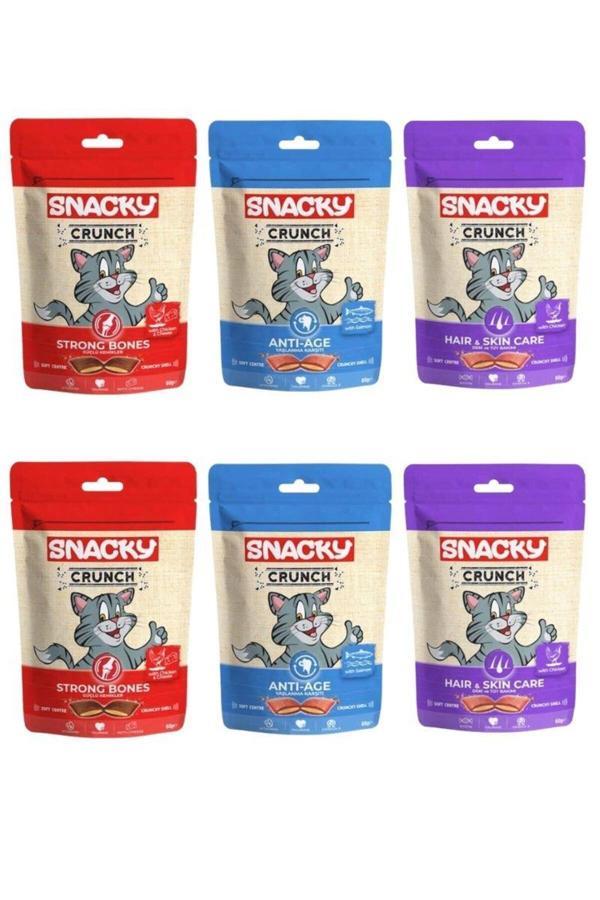 Snacky Crunch Kedi Ödül Maması Karışık 60 Gr X 6 Adet - Image 1