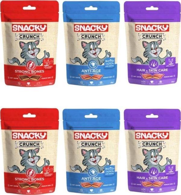 Snacky Crunch Kedi Ödül Maması Karışık 60 Gr X 6 Adet - Image 1