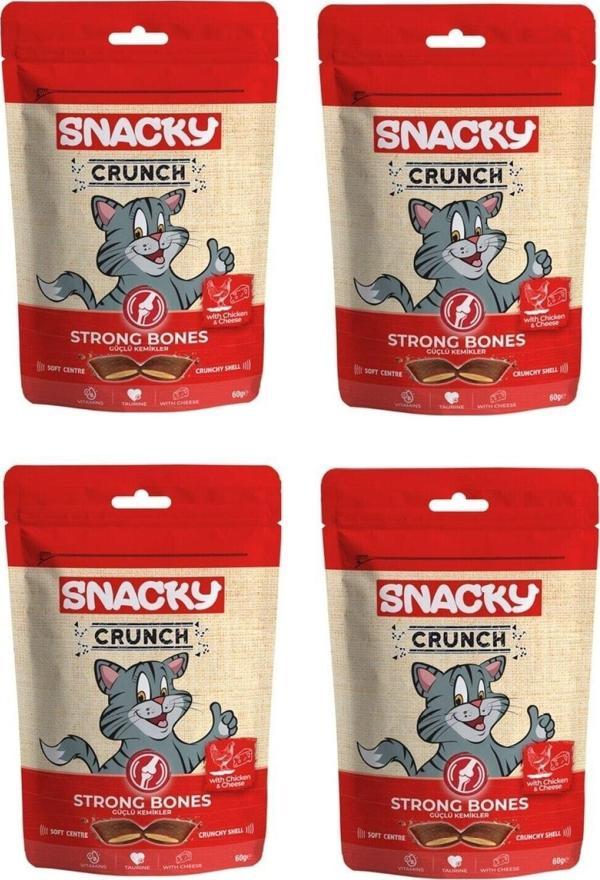 Snacky Crunch Kedi Ödülü Tavuk & Peynirli Strong Bones 60 Gr X 4 Adet - Image 1