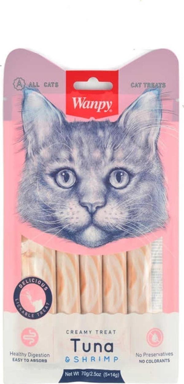 Wanpy Ton&Karides Krema Ödül 5X14Gr Ra-050 Likit Kedi Ödülü - Image 1