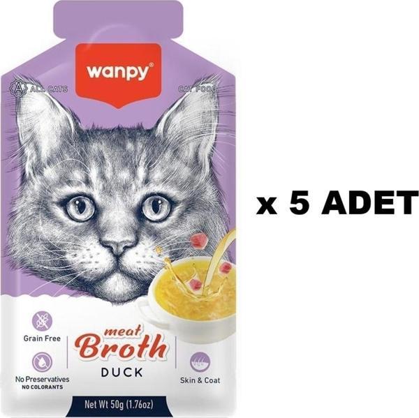 Wanpy Kediler İçin Ördek Eti Çorbası 50 Gr X 5 Adet - Image 1