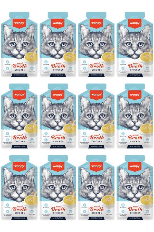 Wanpy Tavuklu Tahılsız Kedi Çorbası 50Gr - 12 Adet - Image 1