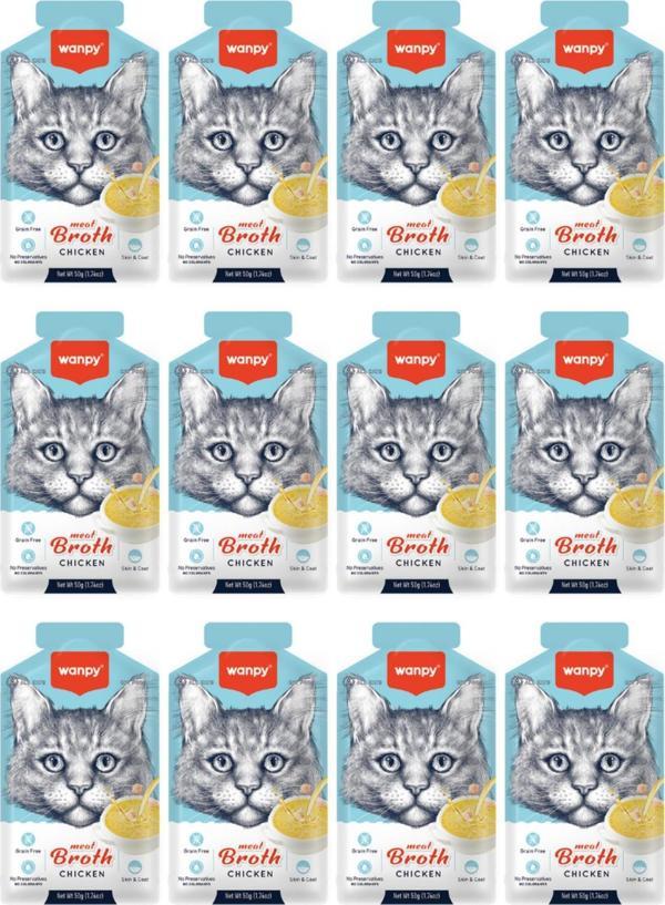 Wanpy Tavuklu Tahılsız Kedi Çorbası 50Gr - 12 Adet - Image 1