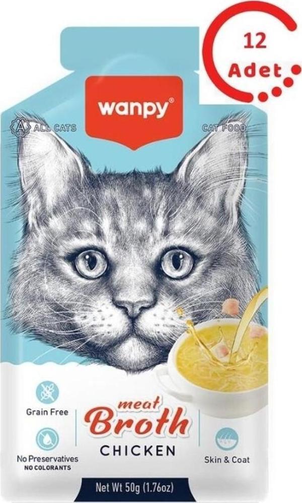 Wanpy Tavuk Etli Kedi Çorbası 50 Gr 12'Li - Image 1